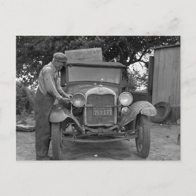 Postal Oklahoma a California, años 30 (Anverso)