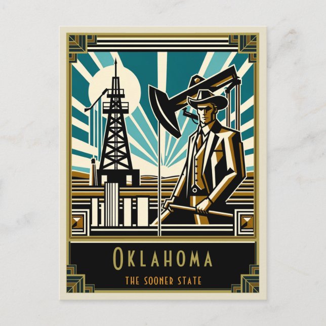 Postal Oklahoma | Art Deco (Anverso)