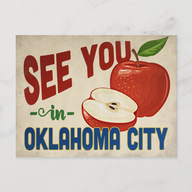 Postal Oklahoma City Oklahoma Apple - Viajes de época (Anverso)