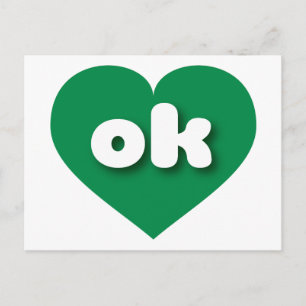 Postal Oklahoma corazón verde - Amo bien