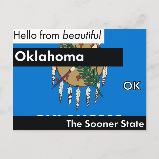 Postal Oklahoma, el estado más pronto (Anverso)