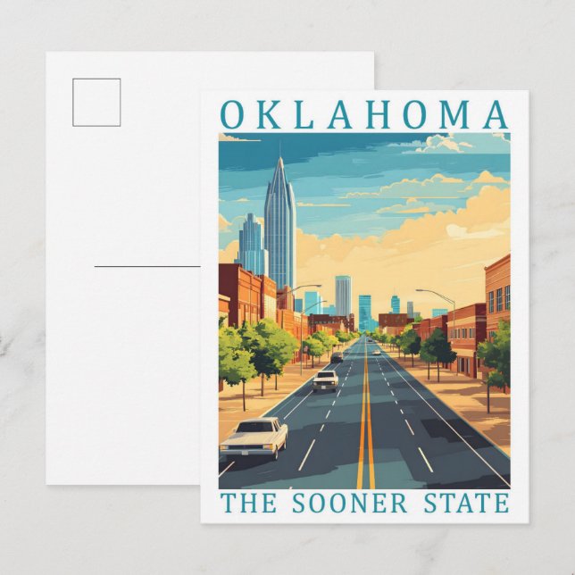Postal Oklahoma, el lugar de viaje más pronto del estado  (Anverso / Reverso)