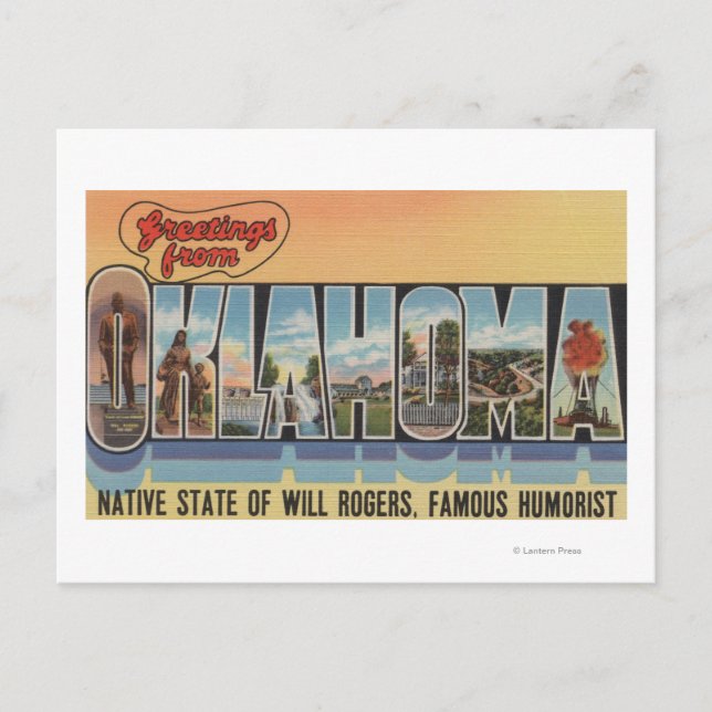 Postal Oklahoma (Estado Nativo de Will Rodgers) (Anverso)
