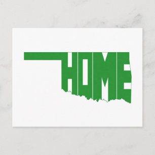 Postal Oklahoma Green Home State Map Shaped Word Art