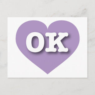 Postal Oklahoma Lavender Heart - Amo OK