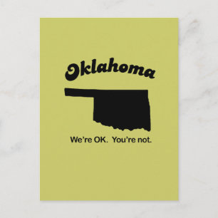 Postal Oklahoma Motto - Estamos bien, no estás
