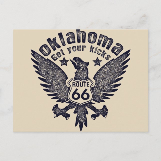 Postal Oklahoma Obtener sus Kicks Route 66 (Anverso)