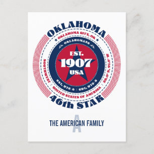 Postal Oklahoma, Oklahoma City, OK, Patriótico, Monograma