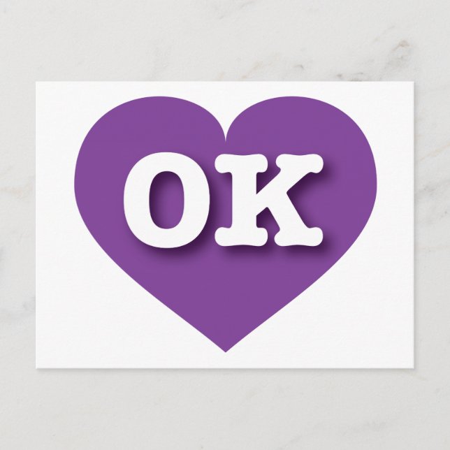 Postal Oklahoma Purple Heart - Amo OK (Anverso)