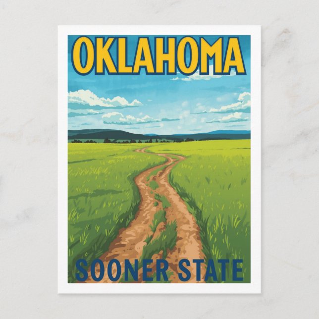 Postal Oklahoma Sooner State Vintage Travel (Anverso)