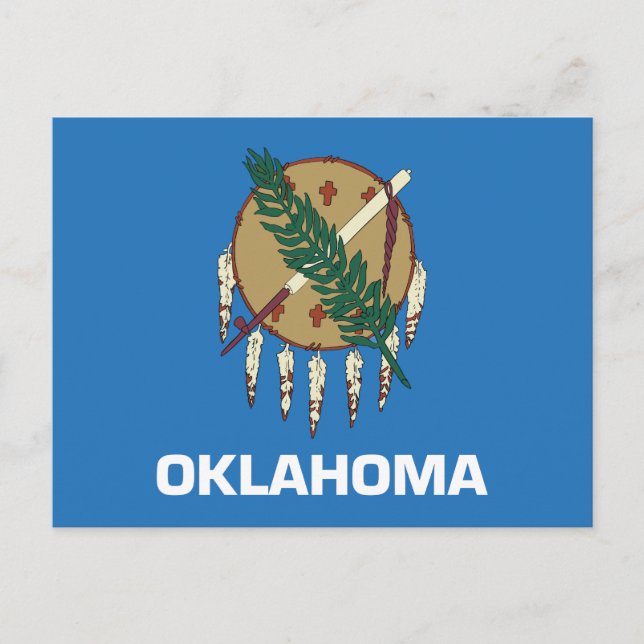 Postal Oklahoma State Flag Osage Shield Peace Pipe (Anverso)