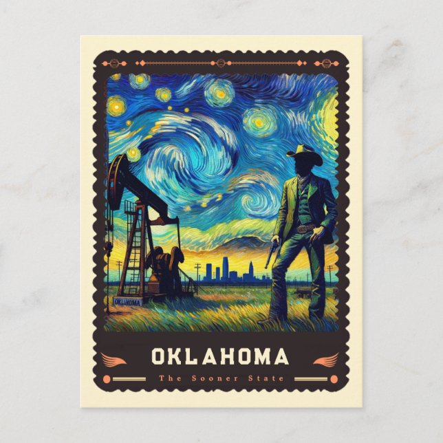 Postal Oklahoma | Vincent Van Gogh Inspired (Anverso)