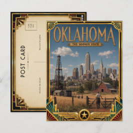 Postal Oklahoma Vintage Art Deco Edad de Oro