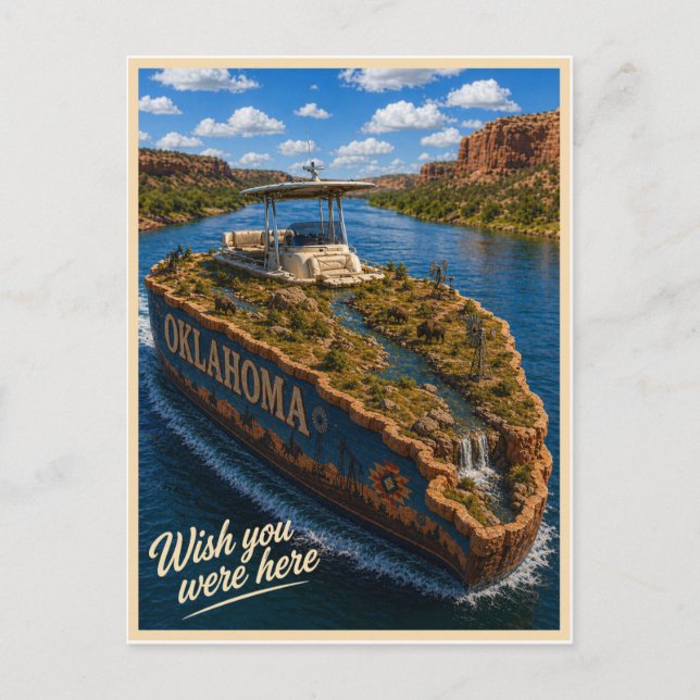 Postal Oklahoma | Wish You Were Here | Serie del Estado (Anverso)