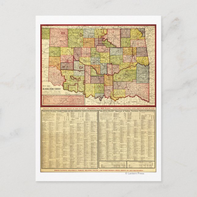Postal OklahomaMapa panorámicoOklahoma (Anverso)