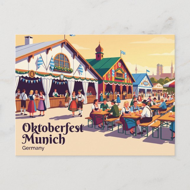 Postal Oktoberfest Múnich Alemania (Anverso)