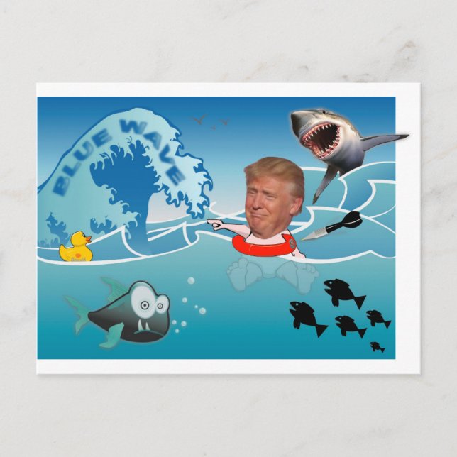 Postal Ola azul / Anti Trump, (Anverso)