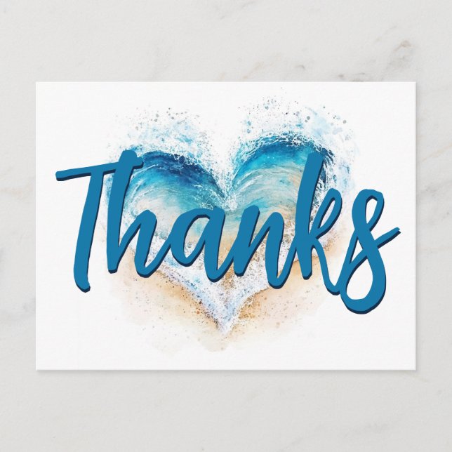 Postal Ola de Corazón Playa Gracias (Anverso)