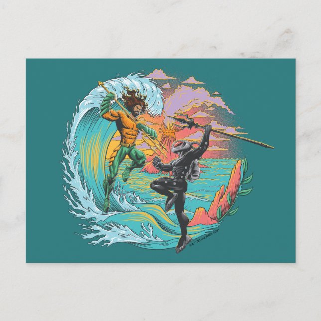 Postal Ola de marea de marea de manta negra (Anverso)