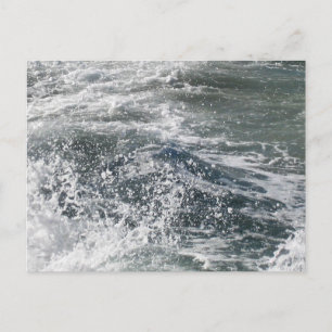 Postal Ola del Océano Espuma Costera en la Playa Fotograf
