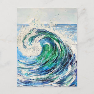 Postal Ola oceánica azul