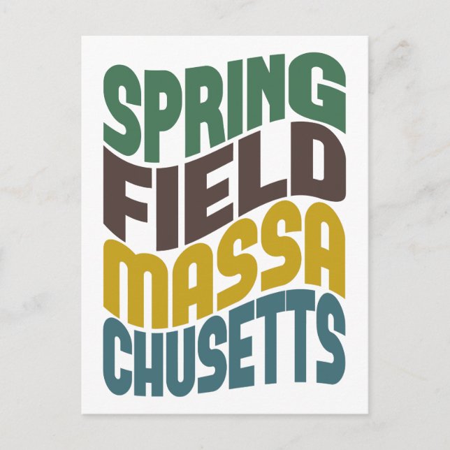 Postal Ola Retro de Springfield Massachusetts (Anverso)