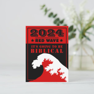 Postal OLA ROJA de 2024 Va a ser BIBLIOTECA
