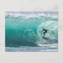 Postal Ola, surfista, bello paisaje