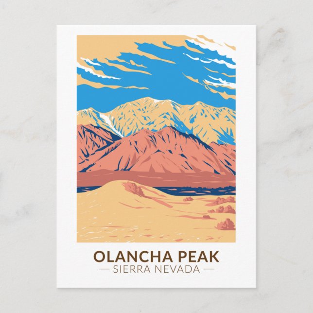 Postal Olancha Peak Sierra Nevada California Vintage (Anverso)