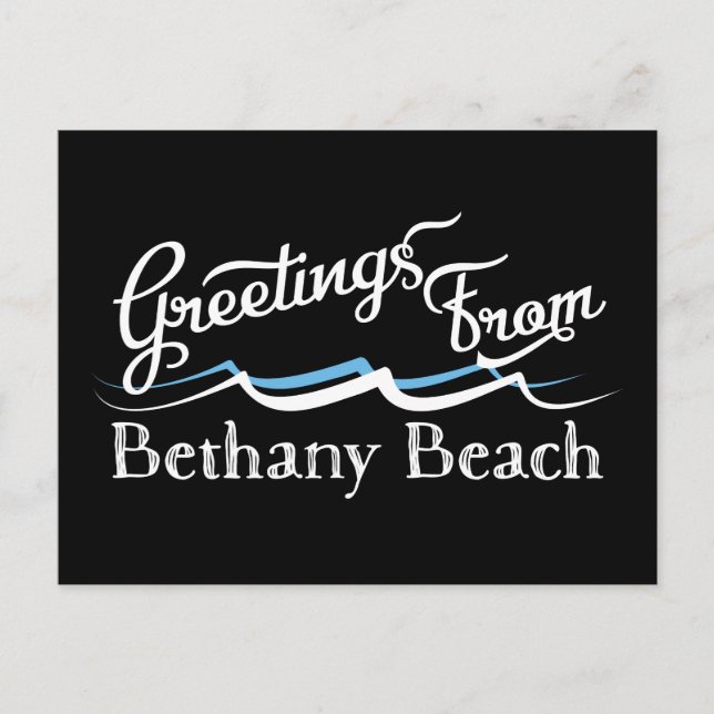 Postal Olas de agua de Bethany Beach (Anverso)