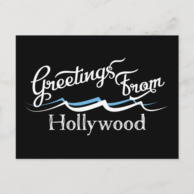 Postal Olas de agua de Hollywood (Anverso)