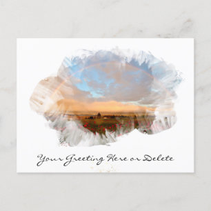 Postal *~* Olas de Playa Arcoíris Océano Floral Artístico