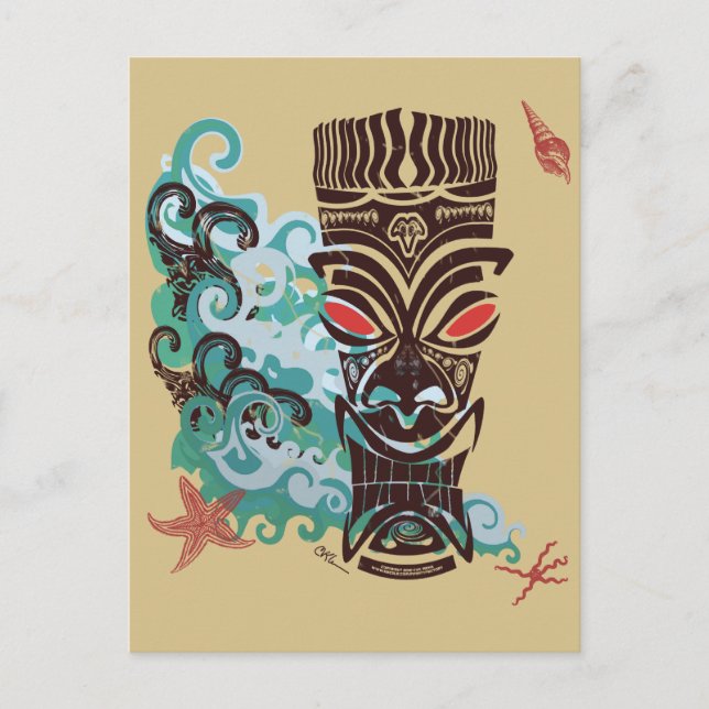 Postal Olas de TIki (Anverso)