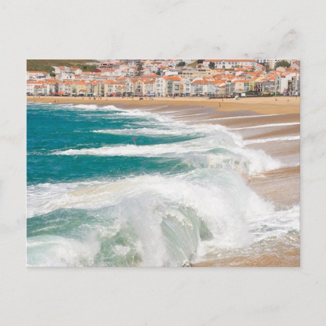 Postal Olas de verano en Nazare (Anverso)