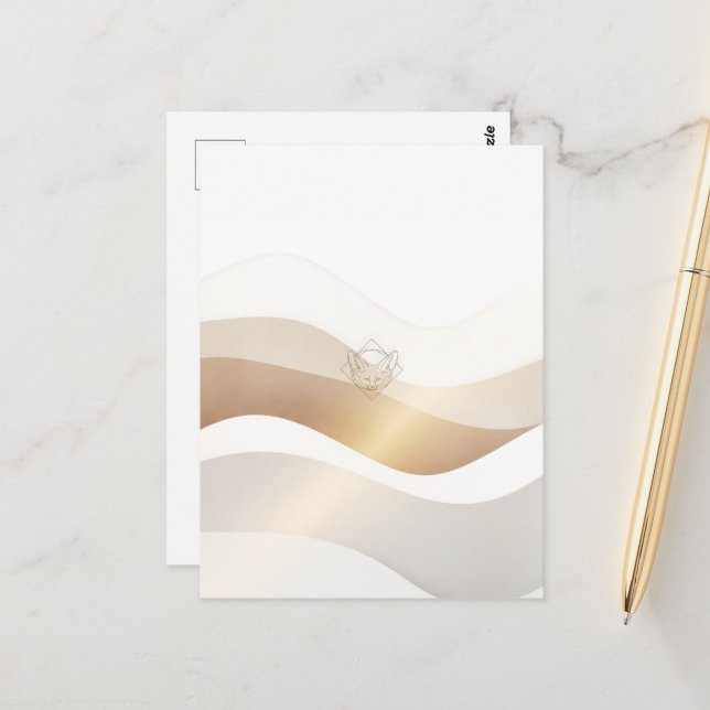 Postal Olas del desierto calmo con esencia de Fennec | Se (Anverso/Reverso In Situ)