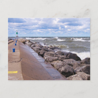 Postal Olas del lago Michigan