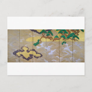 Postal Olas en Matsushima (derecha), Tawaraya Sotatsu