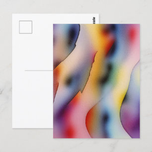 Postal "Olas fraccionadas" arte abstracto contemporáneo