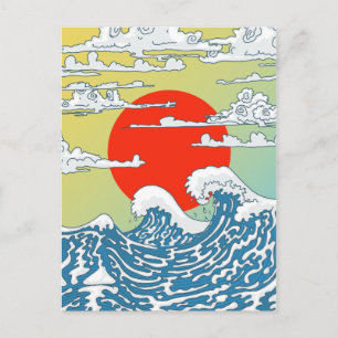 Postal Olas Japonesas