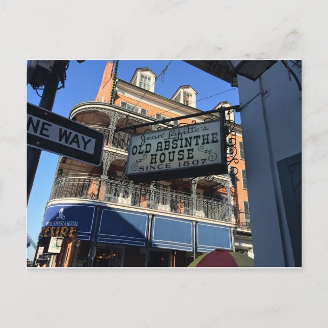 Postal Old Absinthe House New Orleans Louisiana Souvenir (Anverso)