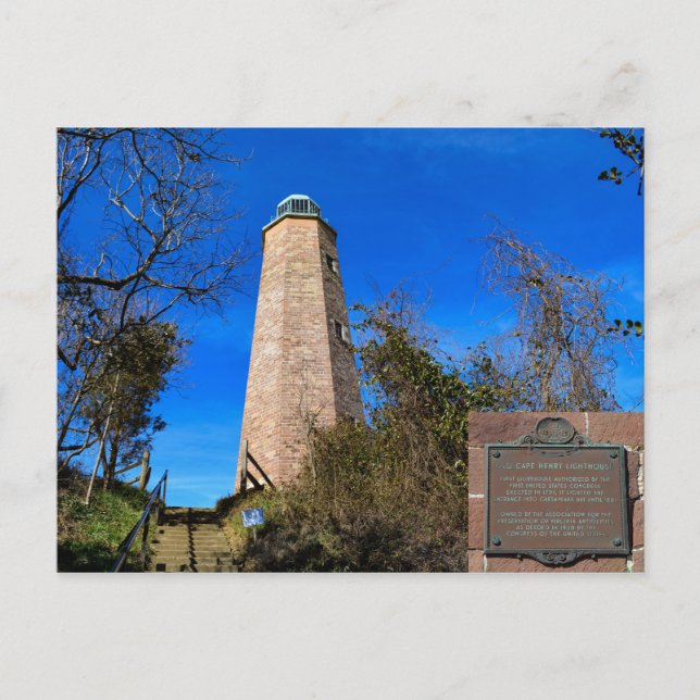 Postal Old Cape Henry Lighthouse Fort Story, Virgina (Anverso)