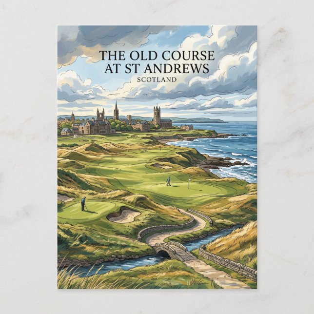 Postal Old Course en St Andrews Escocia (Anverso)