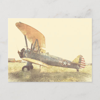 Postal Old Fighter Biplane Airplanes Postcard