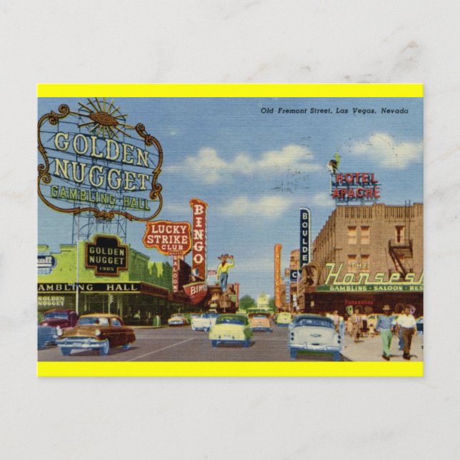 Postal Old Fremont St., La Vegas Vintage (Anverso)