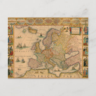 Postal Old Map of Europe