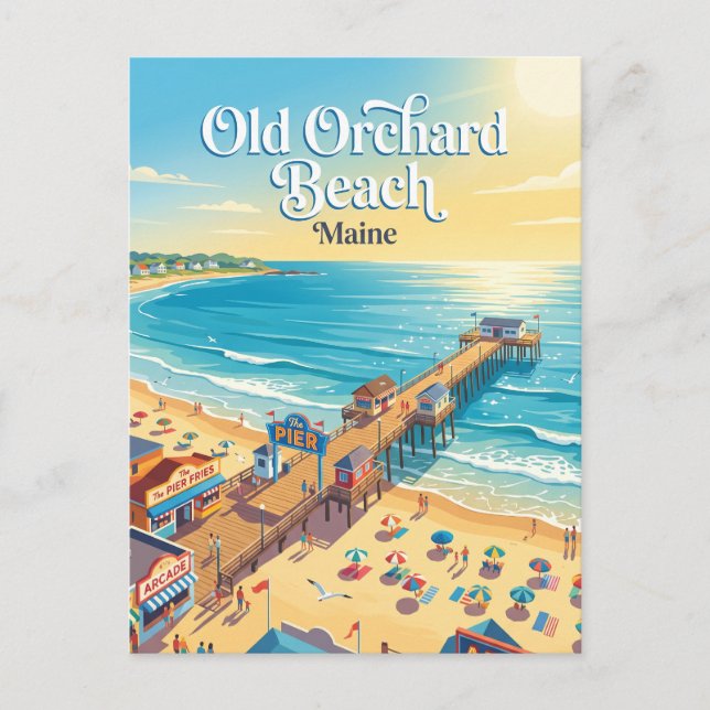 Postal Old Orchard Beach, Maine (Anverso)