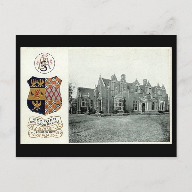 Postal Old Postcard, Bedford High School for Chicas (Anverso)