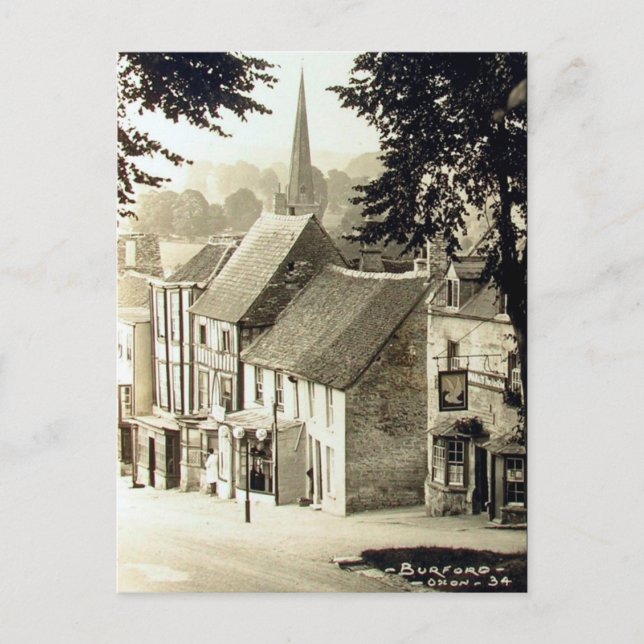 Postal Old Postcard - Burford, Oxfordshire, Inglaterra (Anverso)
