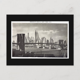 Postal Old Postcard, New York City, Brooklyn Bridge