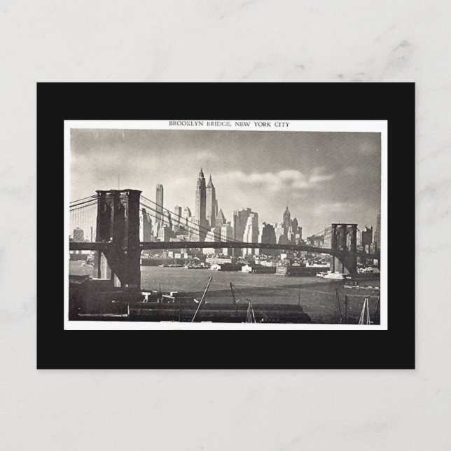 Postal Old Postcard, New York City, Brooklyn Bridge (Anverso)